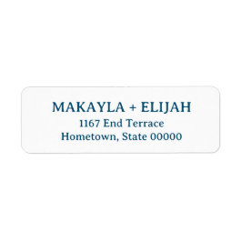 Etiqueta Nome de Série Azul Minimalista e Endereço de Retor