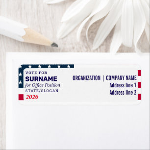 Etiqueta Nome do Candidato da Campanha Personalizada de Ele