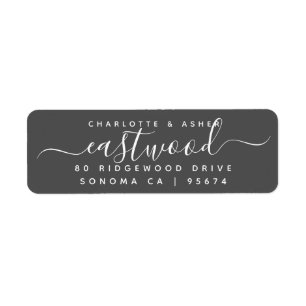 Etiqueta Nome do casal branco em preto