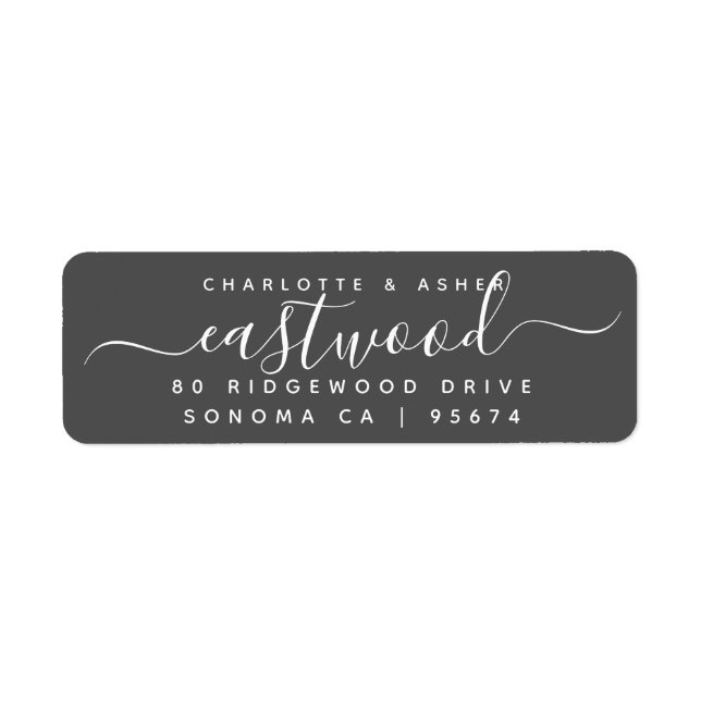 Etiqueta Nome do casal branco em preto (Frente)