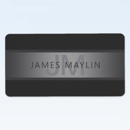 Etiqueta Nome do Gradiente da Cinza Escura Moderna ou Nome 