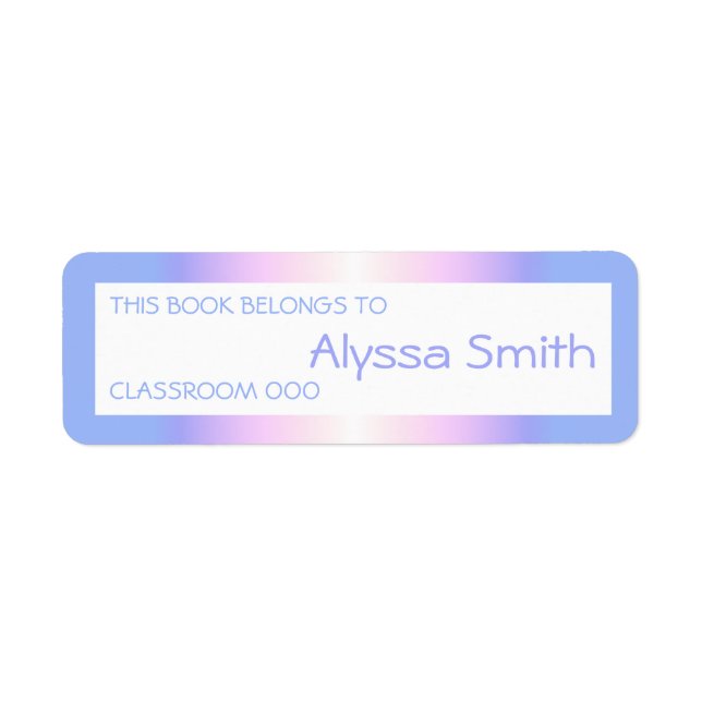Etiqueta Nome do Livro Escolar Sala de Aula Rótulos Rainbow (Frente)