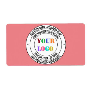 Etiqueta Nome do logotipo de texto personalizado Endereço P