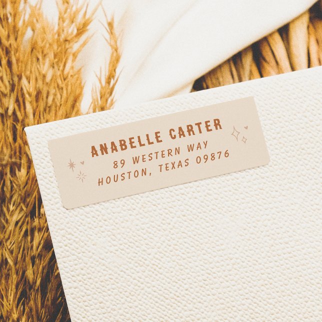 Etiqueta Nome e endereço de devolução do Boho Chic Sparkles (Return Address Label Mock-up)