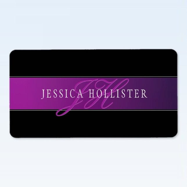 Etiqueta Nome Elegante e Monograma Inicial/s (Criador carregado)