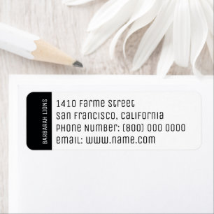 Etiqueta Nome, endereço, número de telefone e informações d