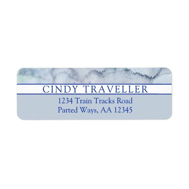 Etiqueta Nome | Monograma de cor azul (Frente)