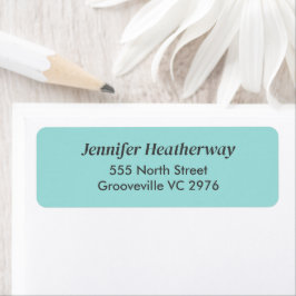 Etiqueta Nome personalizado azul aqua minimalista