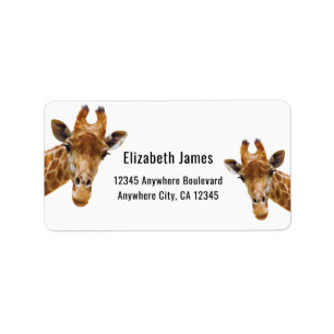 Etiqueta Nome Personalizado da Girafa Bestial