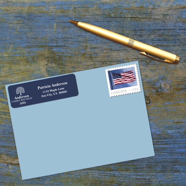 Etiqueta Nome Personalizado/Data da Reunião da Família de Á (Criador carregado)