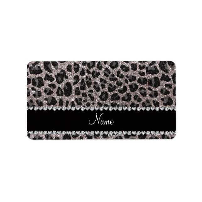 Etiqueta Nome personalizado manchas-leopardo-da-relva (Frente)