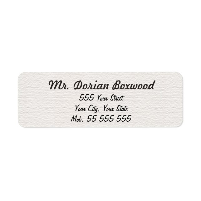 Etiqueta Nome preto de estrutura branca simples (Frente)