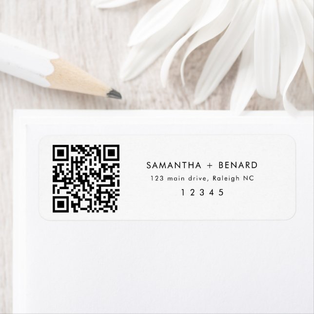 Etiqueta Nomes de Casal Código QR Endereço de Devolução do  (Insitu)