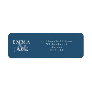 Etiqueta Nomes de endereço com e comercial minimal azul