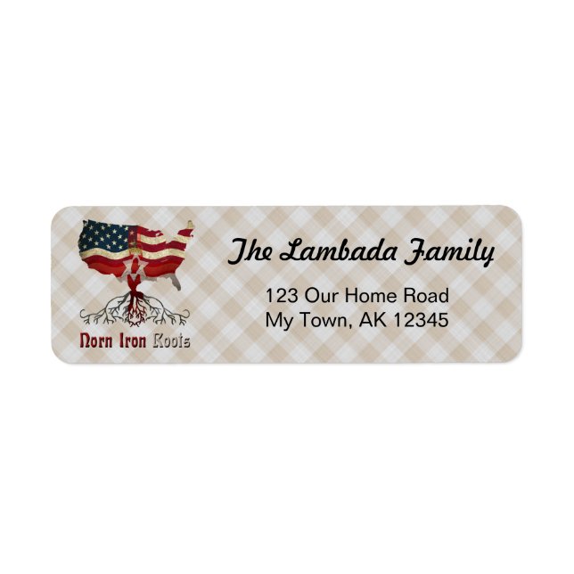 Etiqueta Norte Irish American Roots Address Labels (Frente)