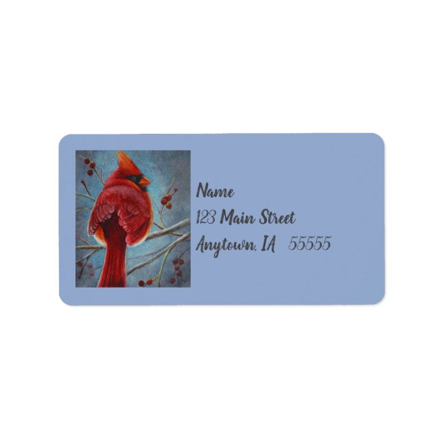 Etiqueta Norte Vermelho Cardinho Berries Aquarela (Frente)
