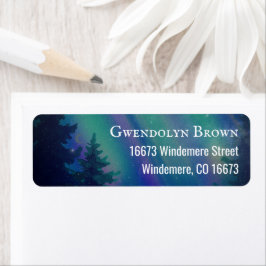 Etiqueta Northern Lights Celestial Return Address Label