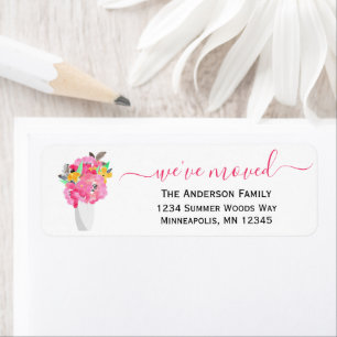 Etiqueta Nós nos movemos Watercolor Floral Return Address