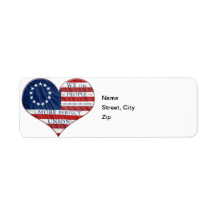 Etiqueta Nós, o Pessoas American Flag Heart