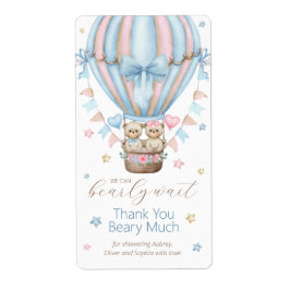 Etiqueta Nós Podemos Ir Esperar Garotinha Gêmeos Obrigado