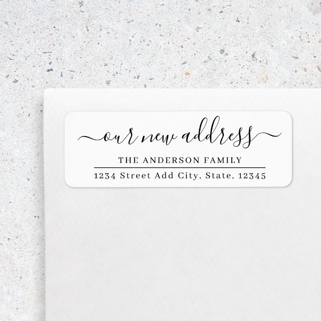 Etiqueta Nosso Novo Endereço Movendo Endereço de Devolução  (Criador carregado)