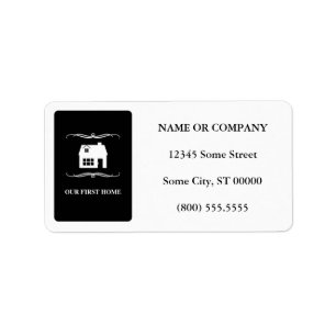 Etiqueta nosso primeiro home (modificação preto e branco)