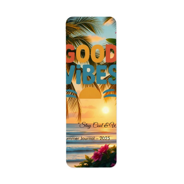 Etiqueta Notebook tropical Summer Vibes (Frente)