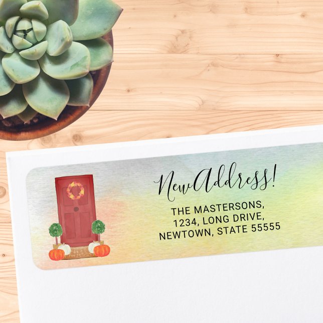 Etiqueta Novo Endereço Autumn Pumpkin (Criador carregado)