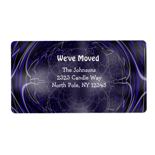 Etiqueta Novo Endereço de Design Fratural Eletrônico (Frente)