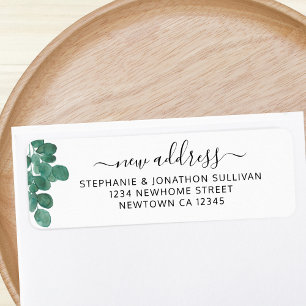 Etiqueta Novo endereço Eucalyptus Greenery Endereço de devo