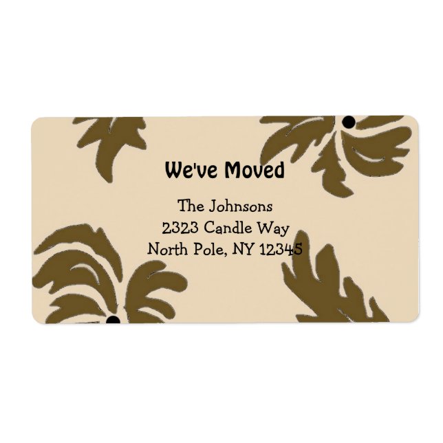 Etiqueta Novo Endereço Floral Moderno (Frente)