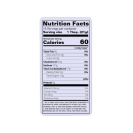 Etiqueta Novo produto de Lavanda de Fatos Nutricionais de M