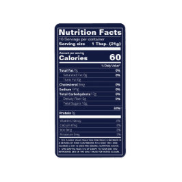 Etiqueta Nutrição de Mel de Meio Pint Fata Comida Azul Escu