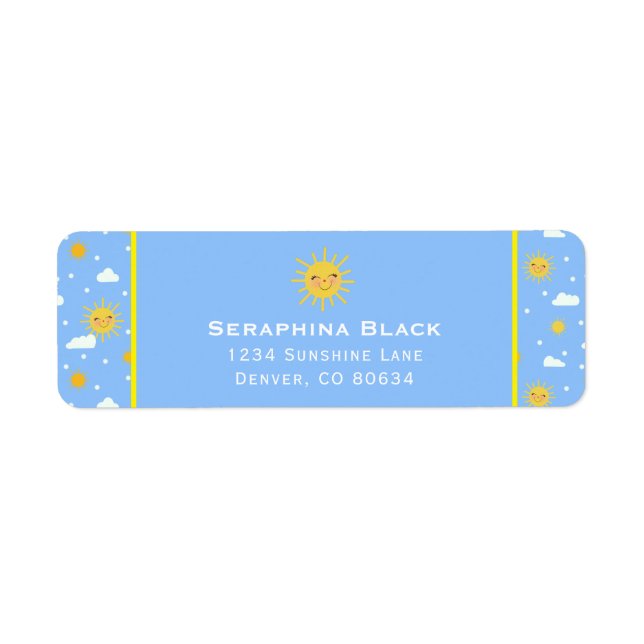 Etiqueta Nuvens De Sol, Azul E Amarelo (Frente)