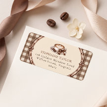 O Amor Está Fazendo Café Gingham Chá de Noiva