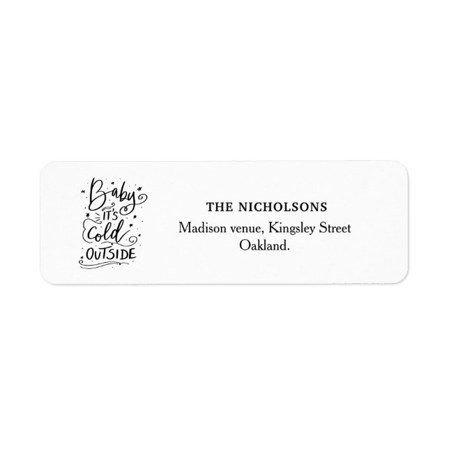 Etiqueta O Bebê É Frio Fora Do Script Manuscrito (Frente)