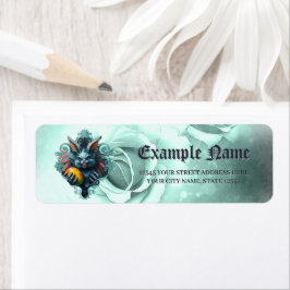 Etiqueta O coelho Páscoa assustador,