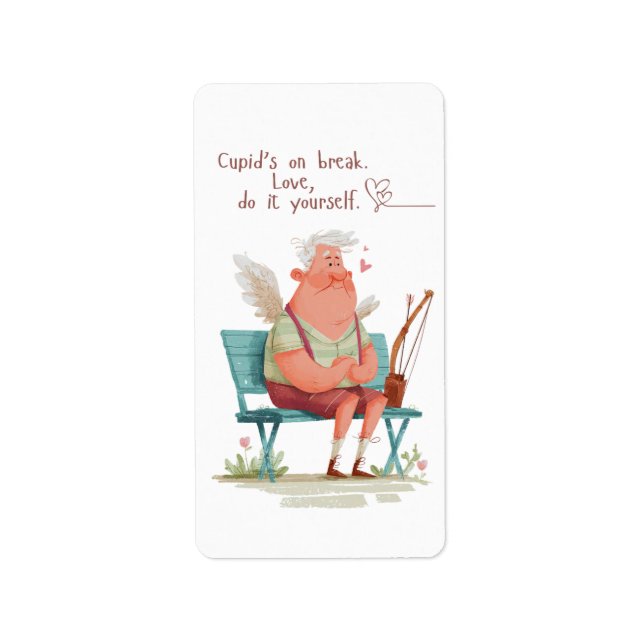 Etiqueta O Cupido está de folga. Amor, faça você mesmo. (Frente)