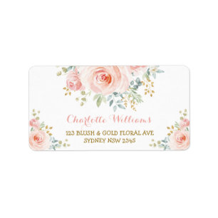 Etiqueta O delicado cora endereço do remetente floral dos
