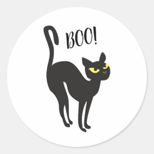 Etiqueta o Dia das Bruxas, gato, preto, vaia!