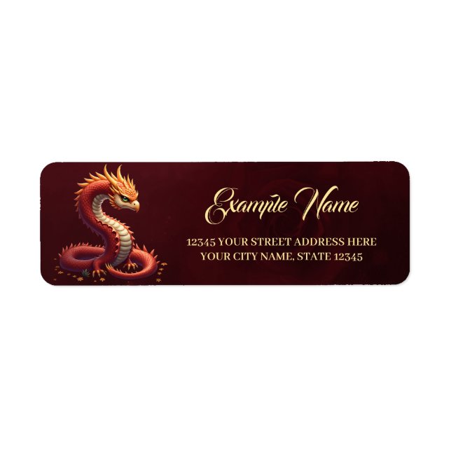 Etiqueta O dragão serpente dourado.  (Frente)