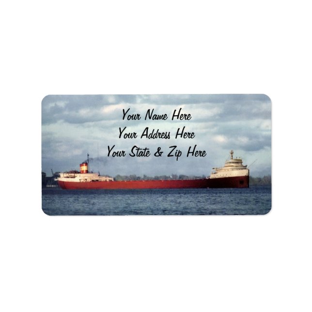 Etiqueta O Edmund Fitzgerald no rio St. Clair (Frente)