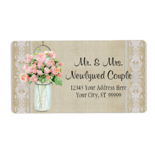 Etiqueta O frasco de pedreiro rústico do país das etiquet