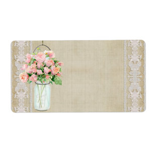 Etiqueta O frasco de pedreiro rústico do país das etiquet