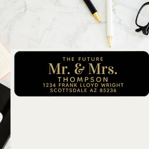Etiqueta O futuro Sr. e Sra. Black Wedding Endereço de Regr