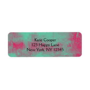 Etiqueta O Grunge cor-de-rosa e verde pintado abstrai