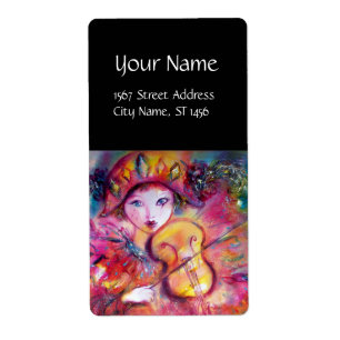 Etiqueta O mascarada do VIOLINISTA de ARLECCHINO mascara o