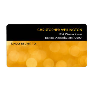Etiqueta O ouro brilha o enviamento elegante amarelo do