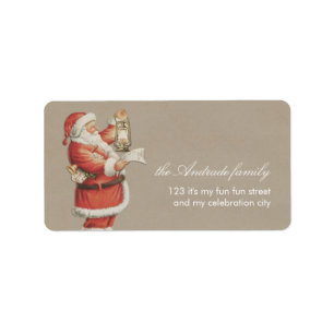 Etiqueta O papai noel do natal vintage personalizou o