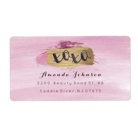 Etiqueta O rosa Sparkly dourado de XOXO cora curso da